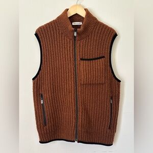THERE WAS ONE High-Neck Ribbed Bouclé Zip-Up Vest